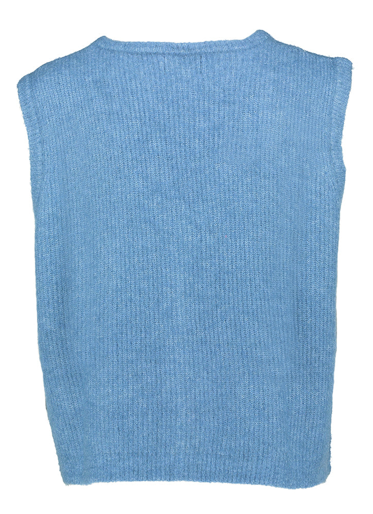 Gilet sans manches bleu cobalt à boutons Meliza FRNCH