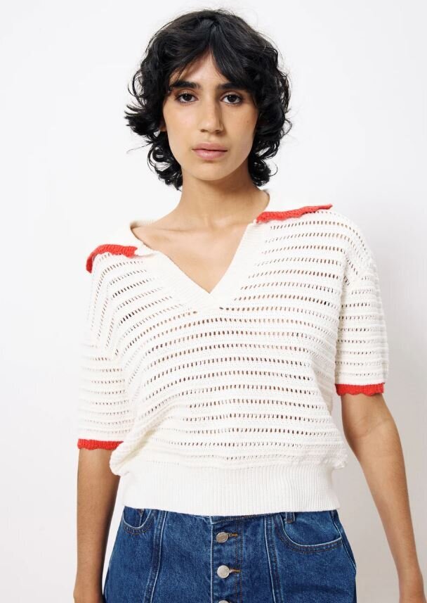 Polo crème à manches courtes Caina Frnch