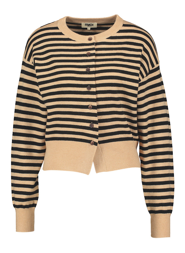 Rose pale gilet met strepen Noumea Frnch