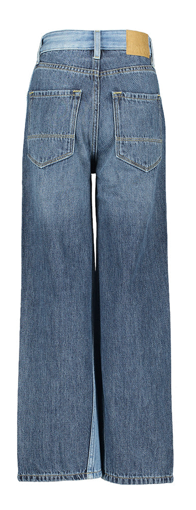 Blauwe wide leg jeans met donkere achterkant Wanda Bellerose