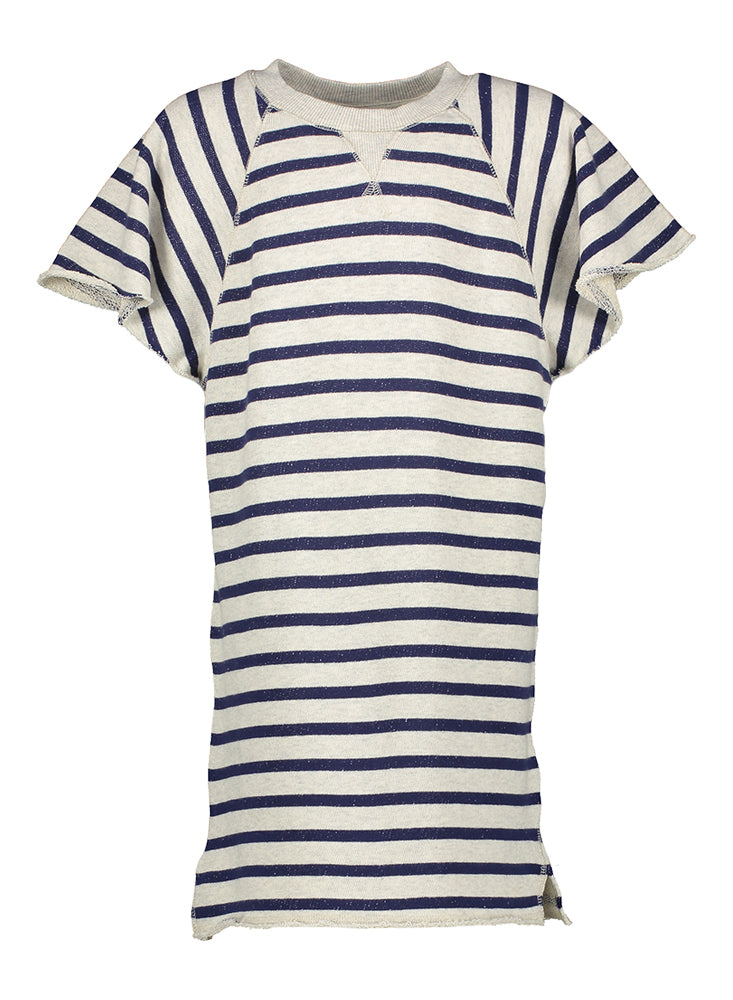 Blauw grijs gestreept oversized sweater jurk Bellerose