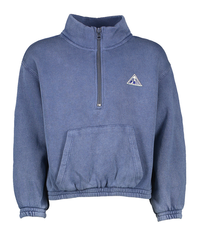 Pull bleu à fermeture éclair courte Fabril Bellerose