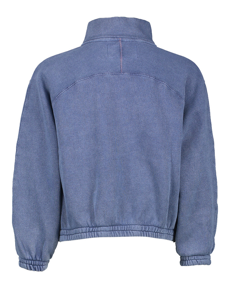 Pull bleu à fermeture éclair courte Fabril Bellerose