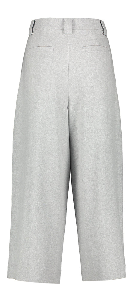 Lichtgrijze lange wijde broek met knopen Stella Nova