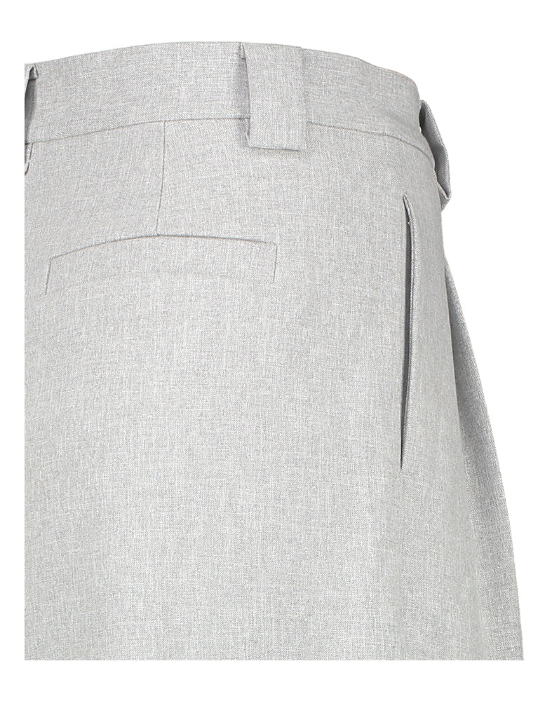 Lichtgrijze lange wijde broek met knopen Stella Nova