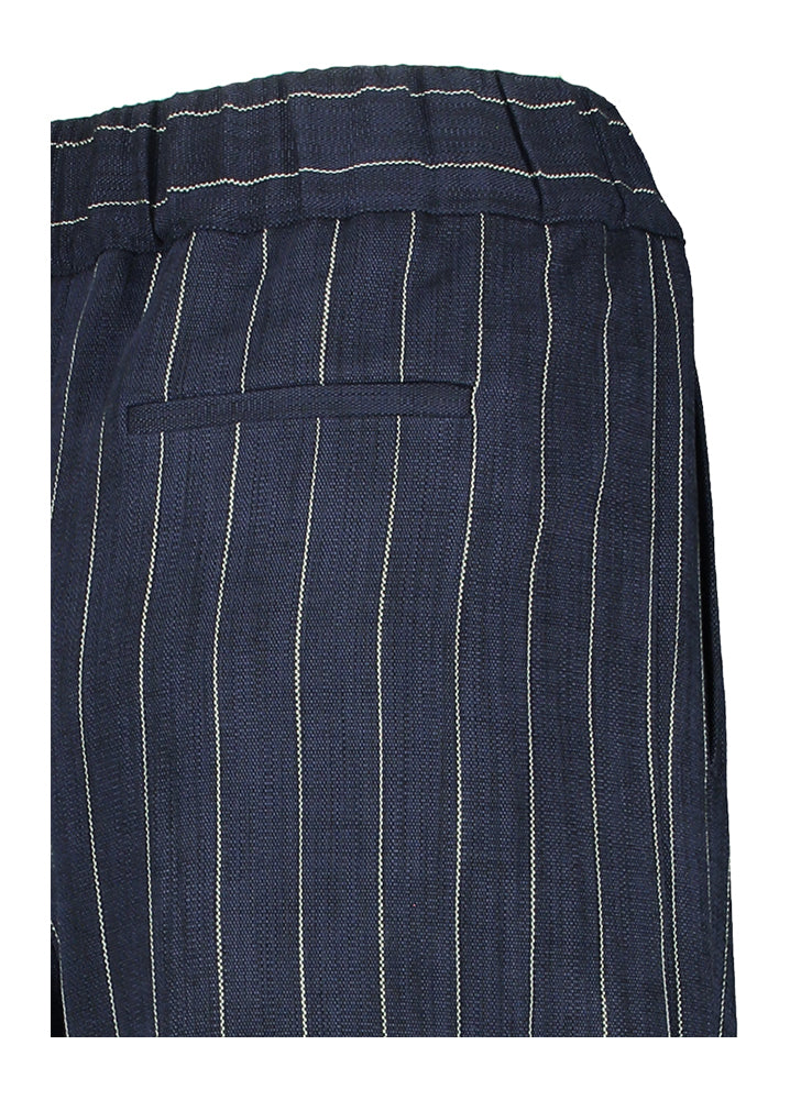 Donkerblauwe wijde broek met krijtstreep Bellerose