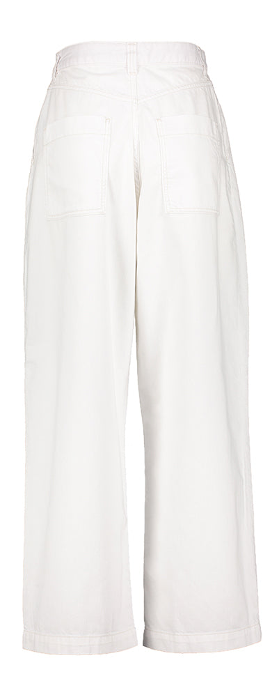 Witte wijde jeansbroek met bandplooi Pristine Bellerose