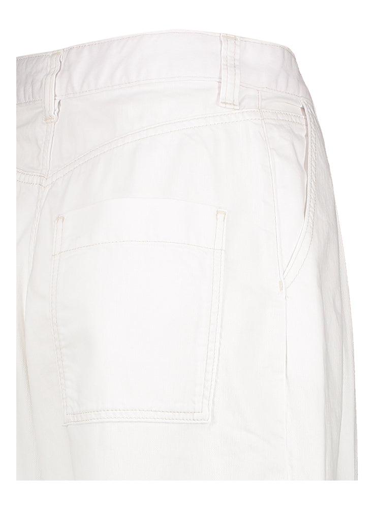 Witte wijde jeansbroek met bandplooi Pristine Bellerose
