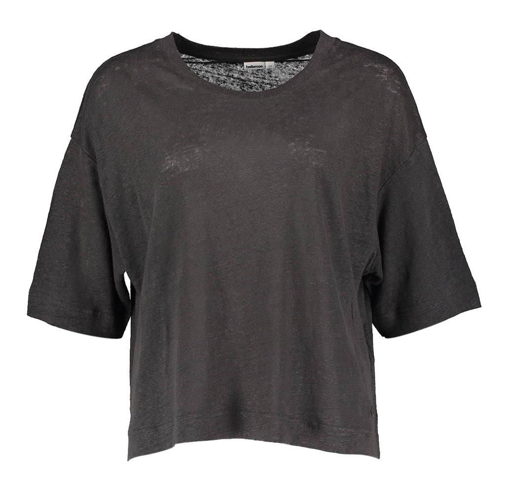 Zwarte linnen wijde t-shirt Bellerose