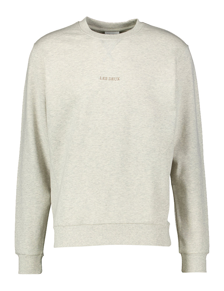 Pull en coton gris à col rond Les Deux