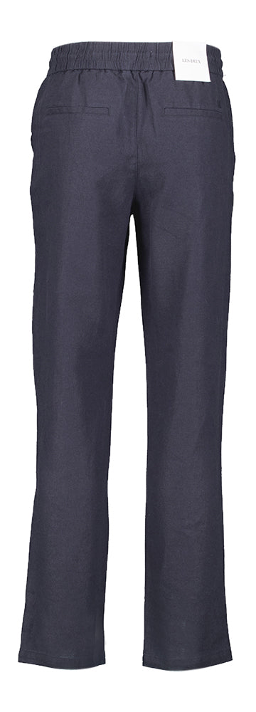 Donkerblauwe linnen broek met elastiek Les Deux