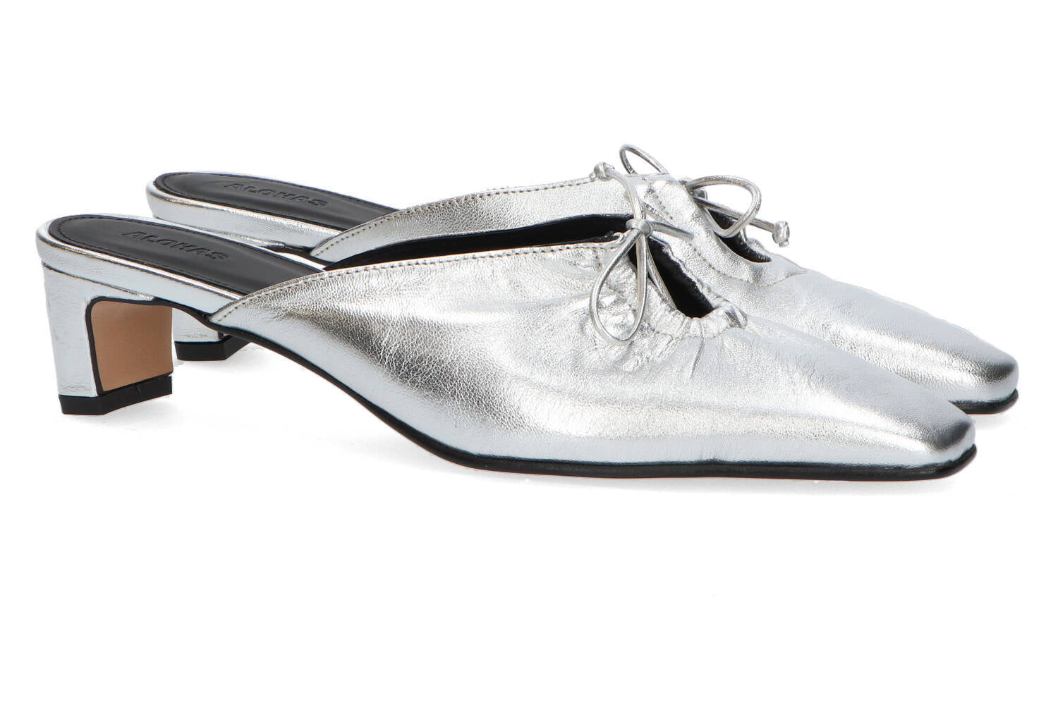 Pantoufle argentée à talon Amar Alohas