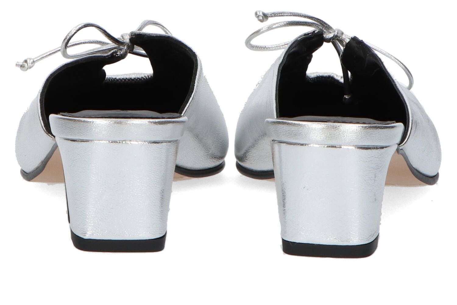 Pantoufle argentée à talon Amar Alohas