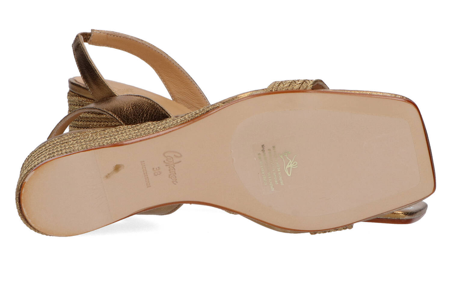 Sandale Oro viejo barby à talon compensé Castaner