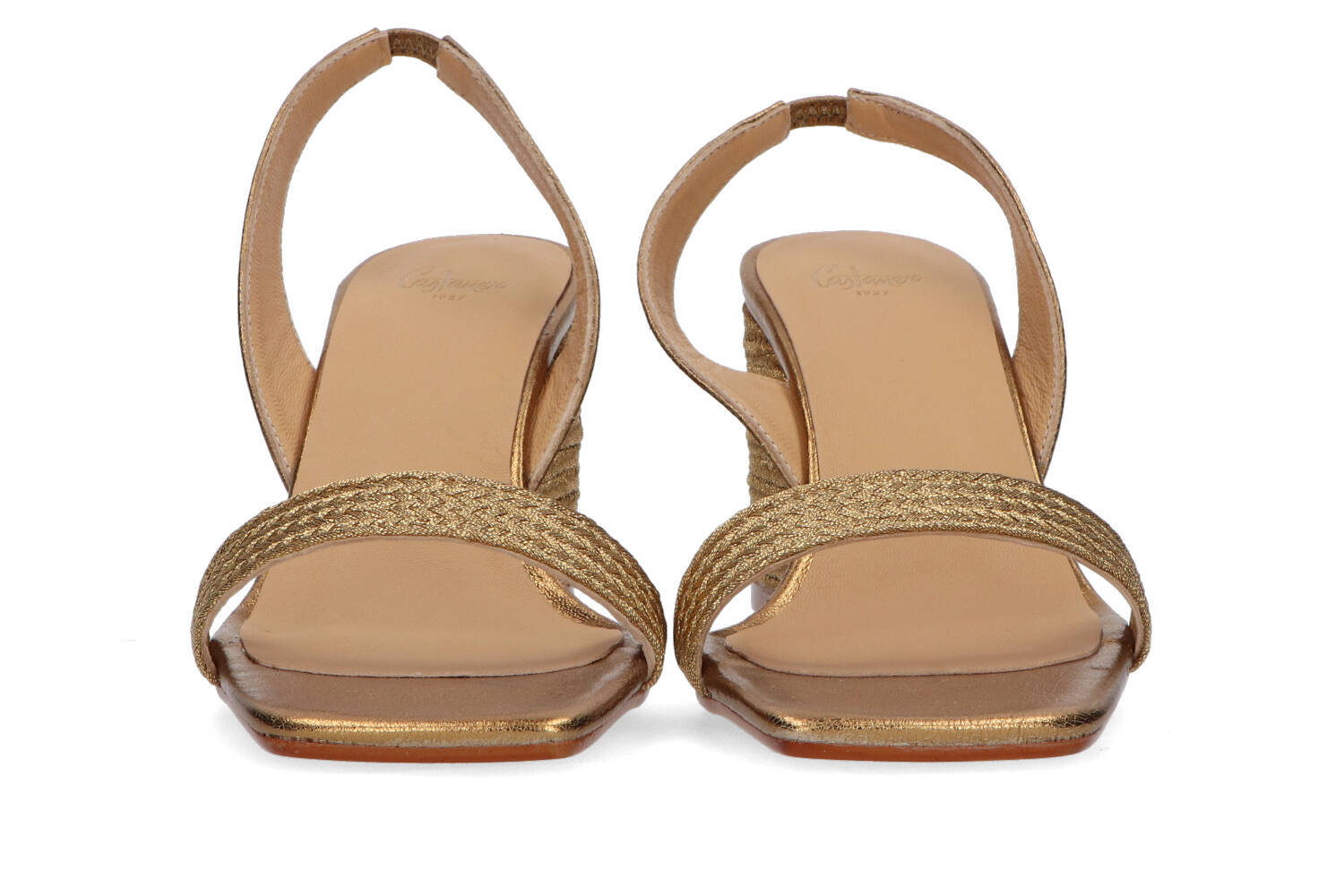 Sandale Oro viejo barby à talon compensé Castaner