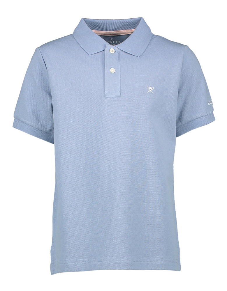 Lichtblauwe polo met korte mouwen Hackett