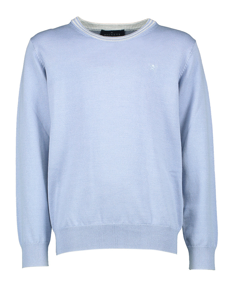 Licht blauwe trui met merklogo Hackett