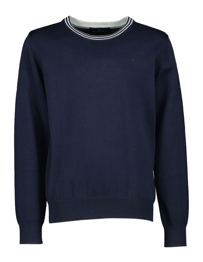 Pull Hackett bleu foncé à col rond