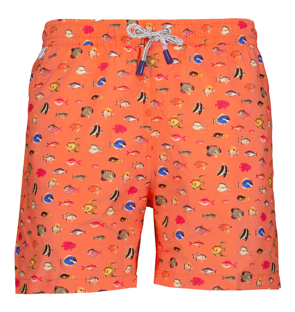 Multicolor zwemshort met vissen Mc Alson