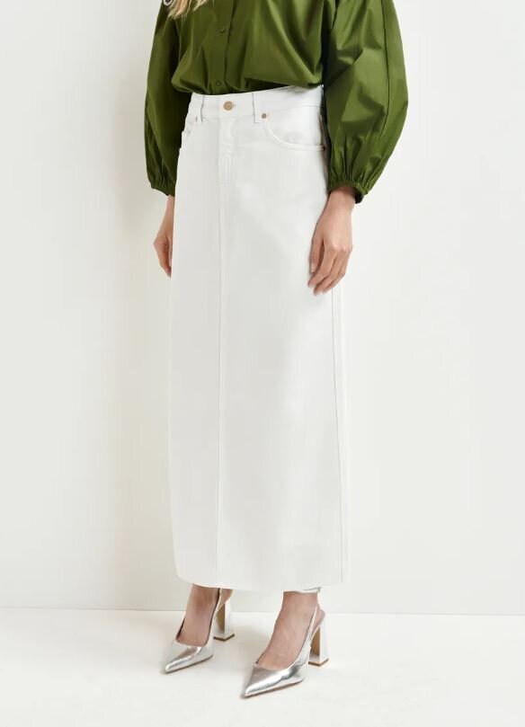 Jupe en jean blanc fendue Hobbit Essentiel