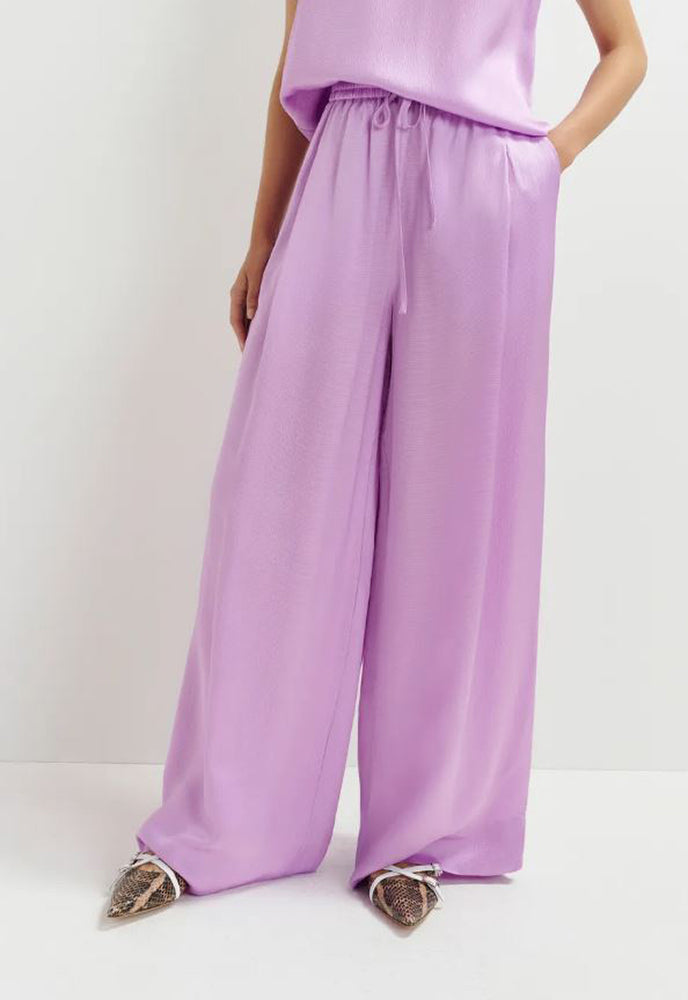 Pantalon violet Hollusk Essentiel à jambes larges