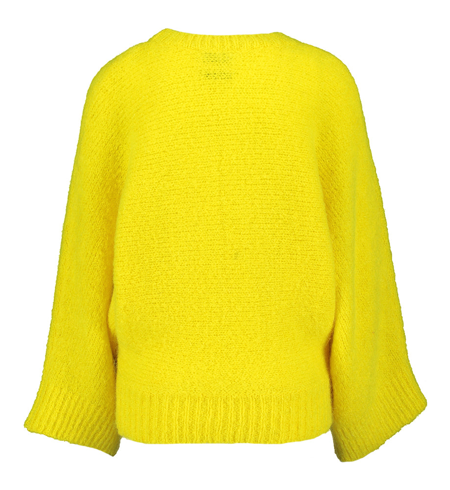 Pull jaune vif en mohair mélangé à manches chauve-souris Hattitude Essentiel