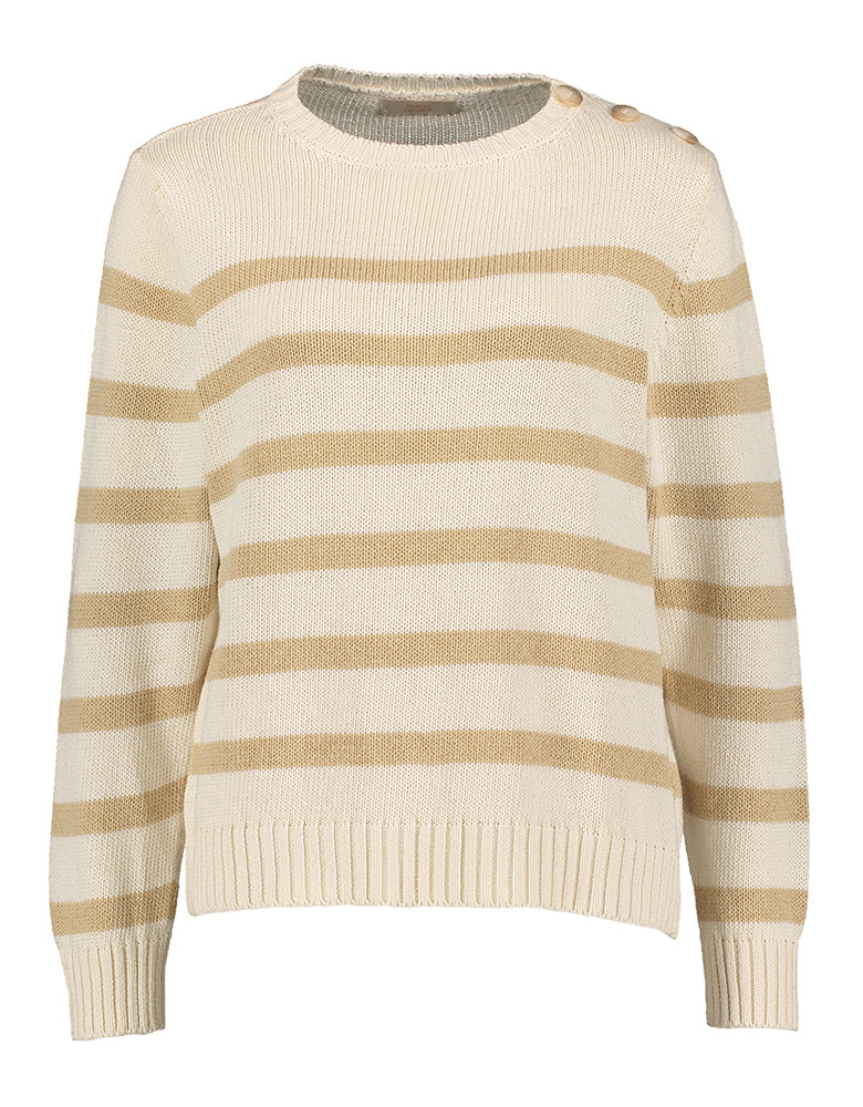Gestreepte trui met beige Signe Nature