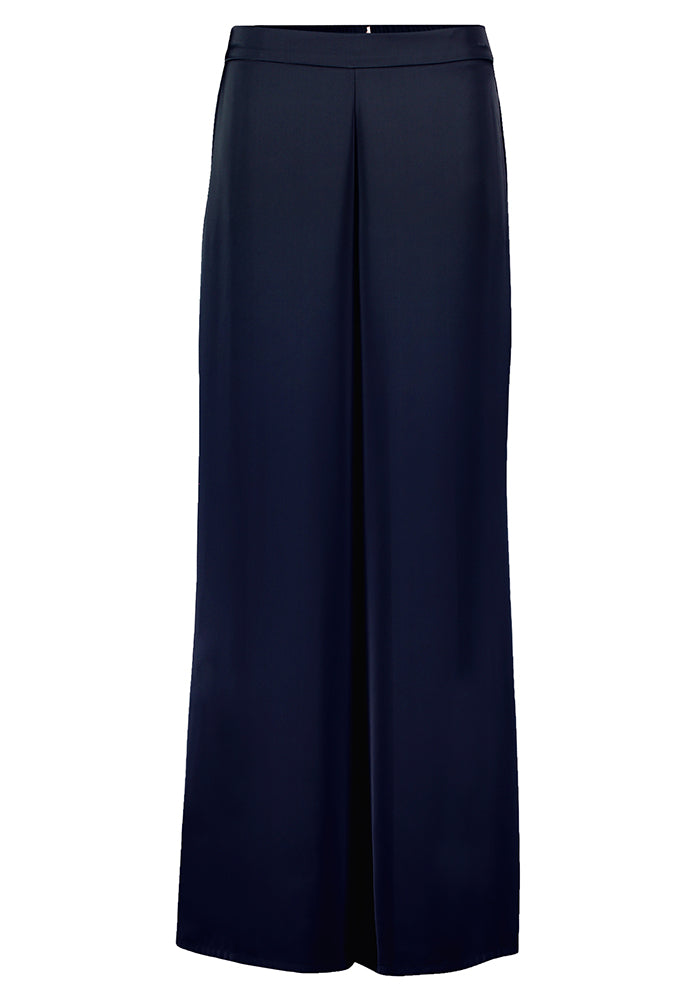 Pantalon ample bleu foncé brillant Vera Mont