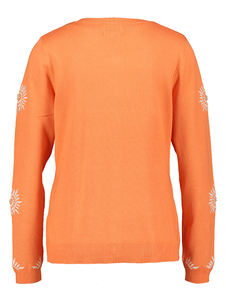 Ensemble orange à deux pièces avec imprimé blanc et perles Aet Leo & Ugo