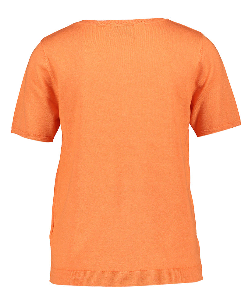 Ensemble orange à deux pièces avec imprimé blanc et perles Aet Leo & Ugo