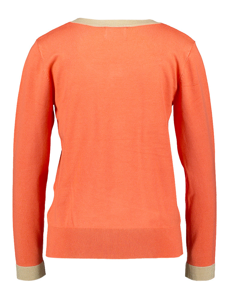 Pull orange avec nœud doré Leo & Ugo