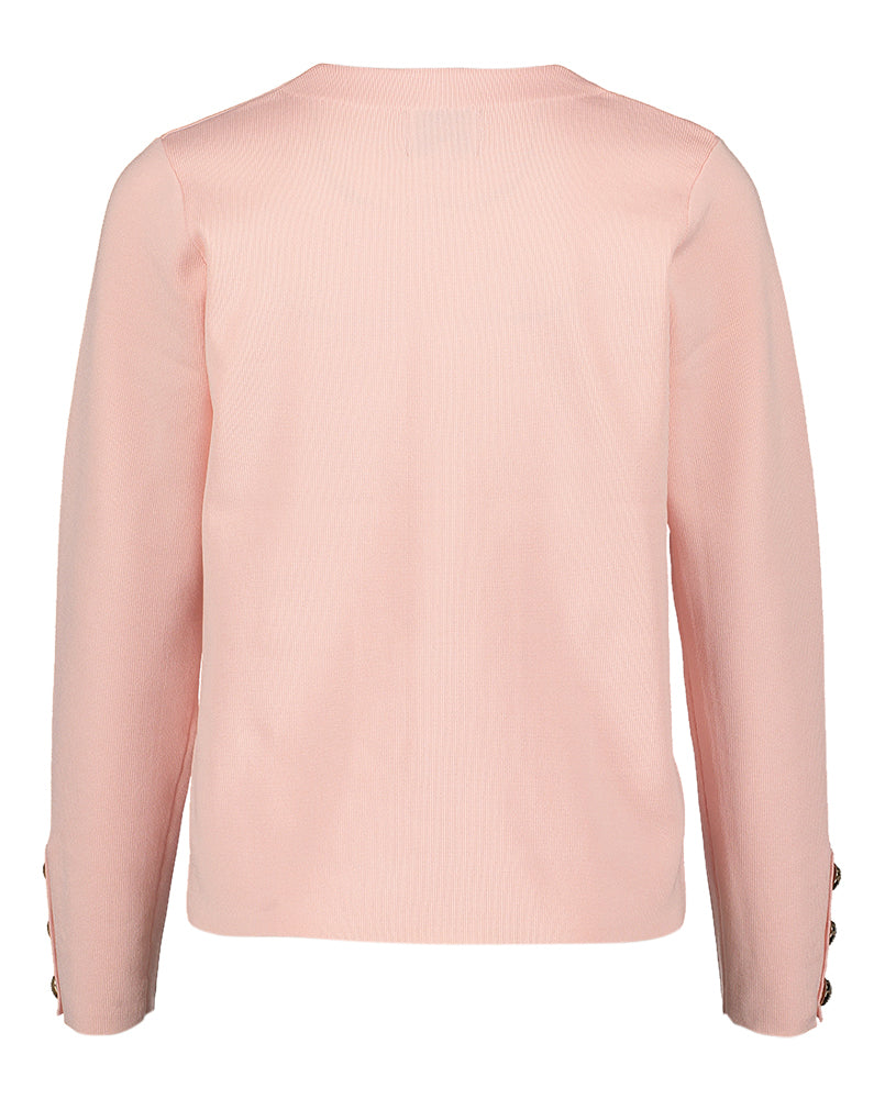 Roze gilet met goudkleurige detailknopen Ae Leo & Ugo