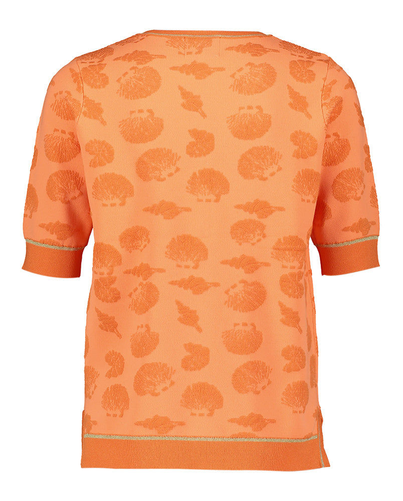 Oranje pull in print met korte mouwen Ae Leo & Ugo