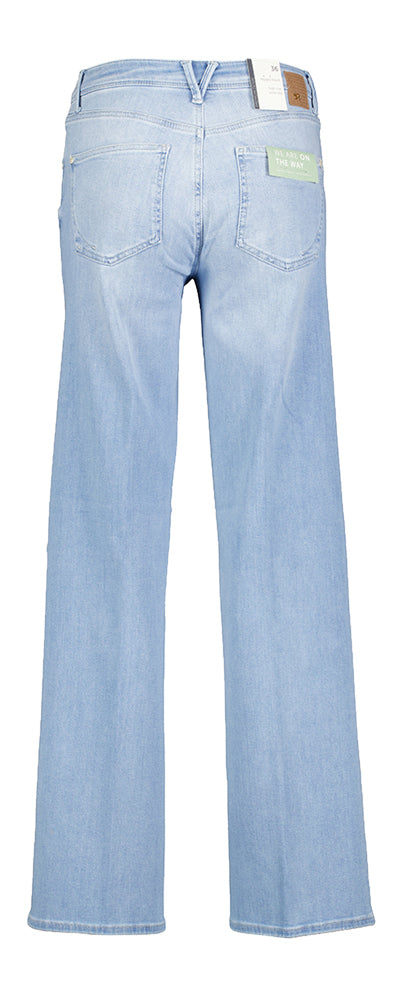 Licht blauwe wide leg jeans met hoge taille Kira Raffaello