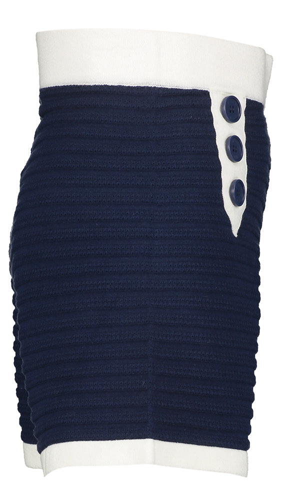 Short bleu foncé en tissu côtelé Sofia Indee