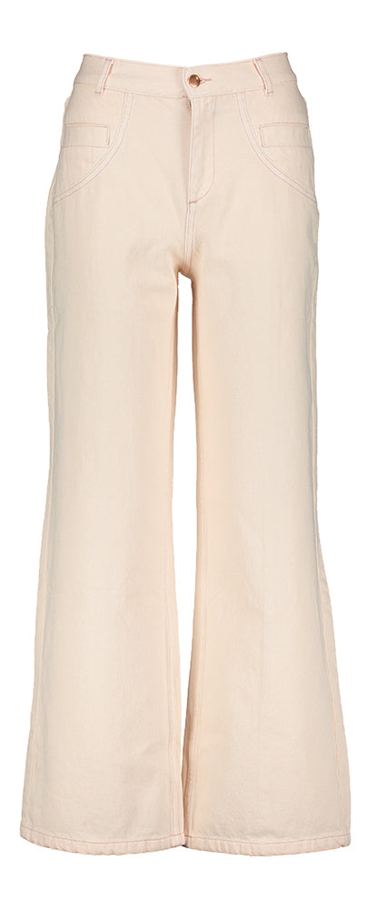 Roze wide leg jeans met hoge taille Song Indee