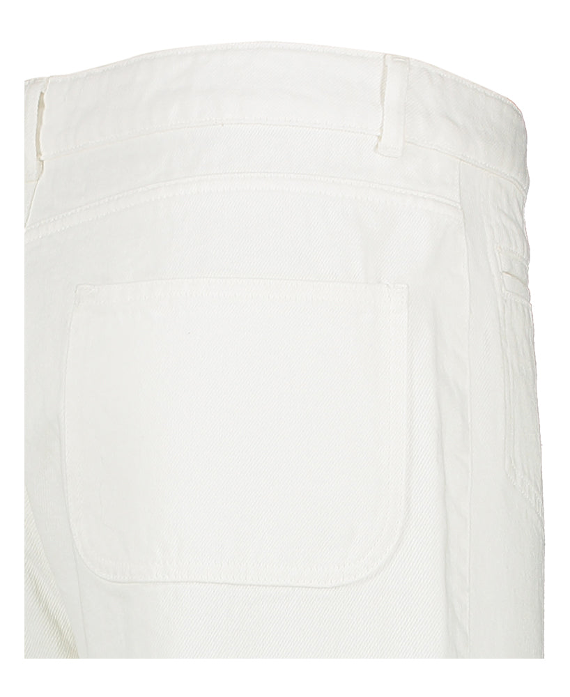 Jean blanc coupe droite taille haute et poches plaquées Smile Indee