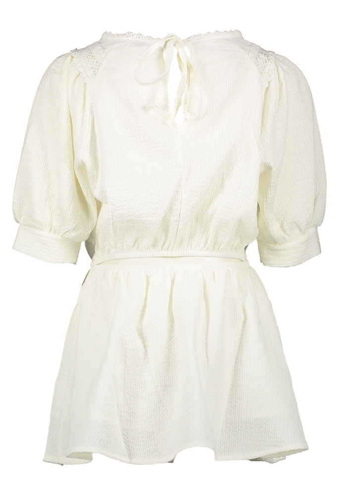 Robe écru brodée et dos nu Stream Indee