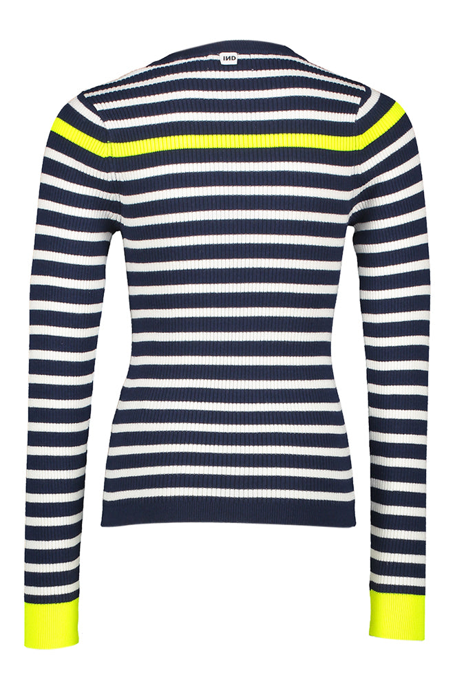 Pull rayé multicolore en maille côtelée Salto Indee