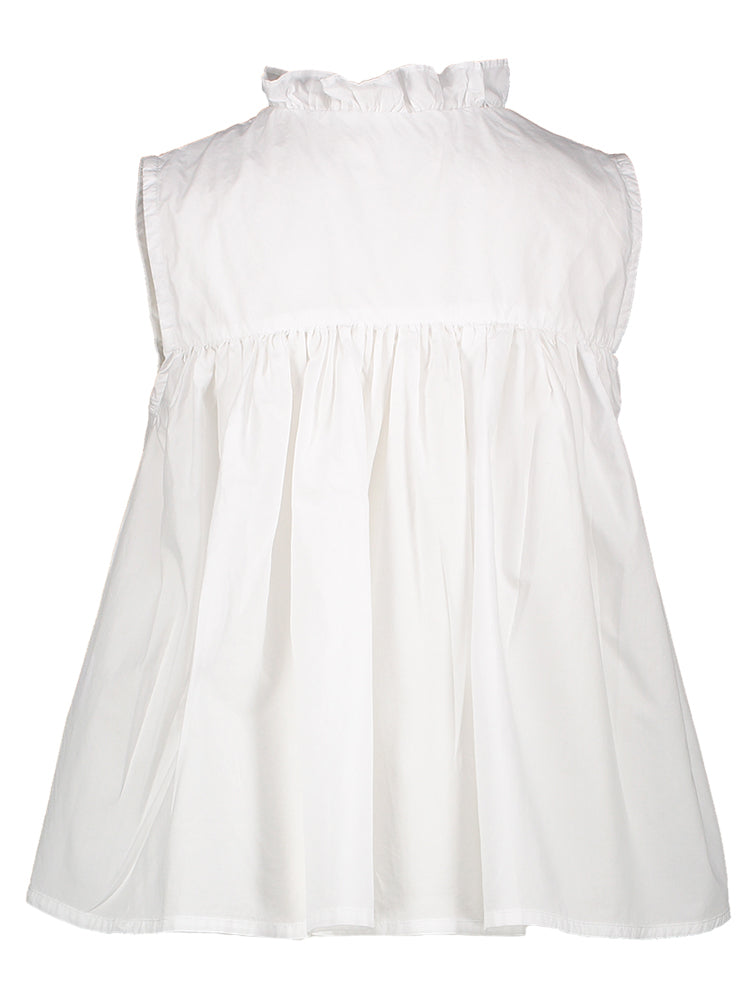 Witte katoenen etop met plooien Wisteria Prisma Morley