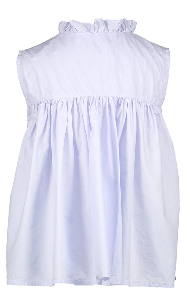 Blauwe katoenen bloes met plooien Wisteria Prisma Morley