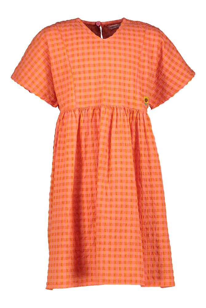 Robe fuchsia ample à rayures orange et motif tournesol Bobo Choses