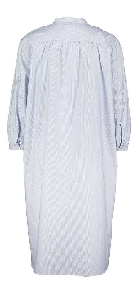 Lange gestreepte oversized hemrjurk met zakken Mission Maan