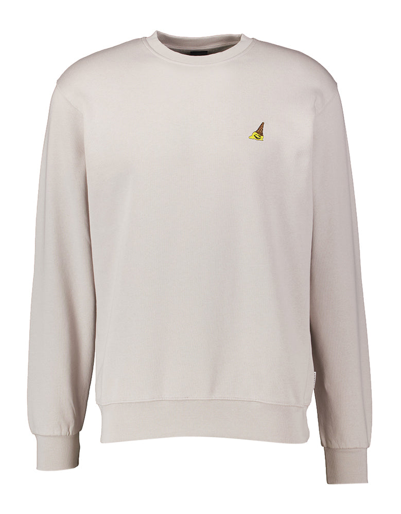 Cloud grey sweater met logo Iriedaily