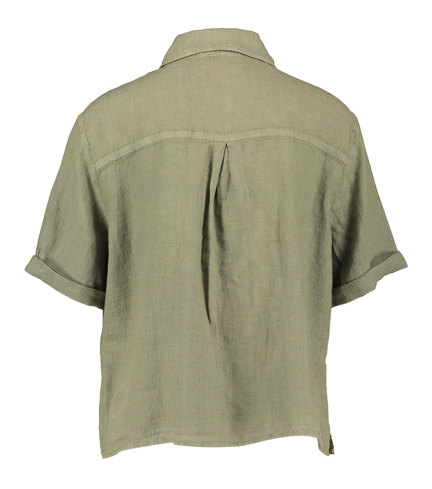 Blouse en lin kaki Gwenn Bloes Lalotti