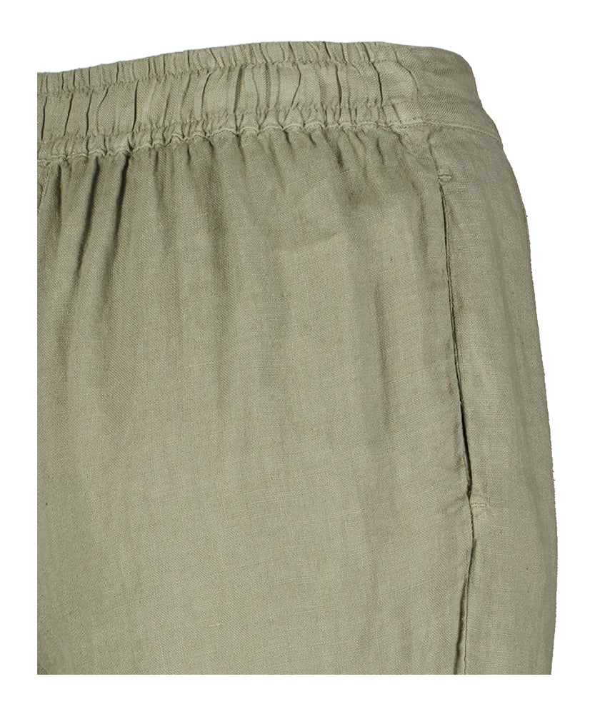 Pantalon en lin vert armée Ginette Lalotti