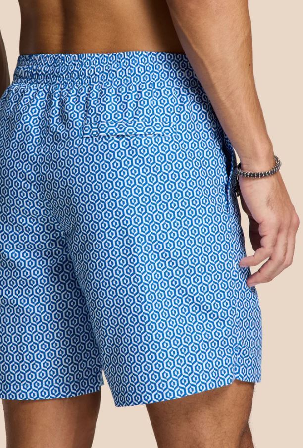 Short de bain bleu cobalt Mike Geo Style Shiwi