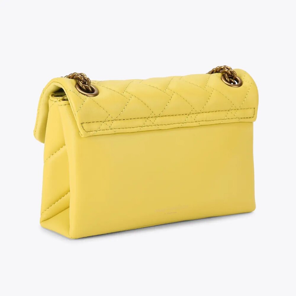 Geel mini leder Kensington crossbody Kurt Geiger