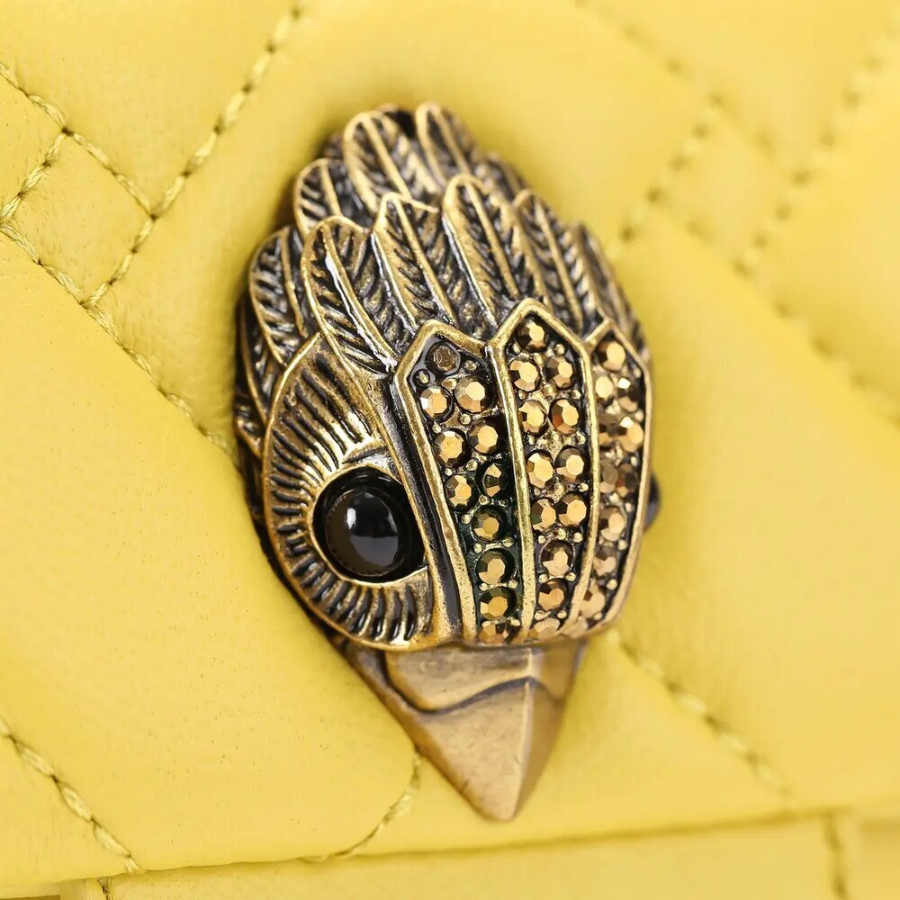 Geel mini leder Kensington crossbody Kurt Geiger