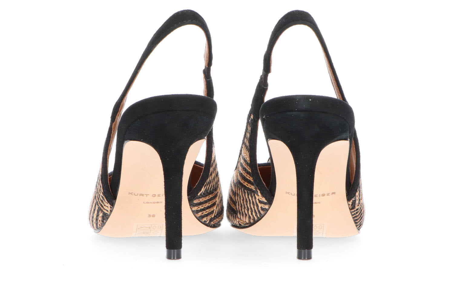 Escarpins en rotin marron et noir Kurt Geiger